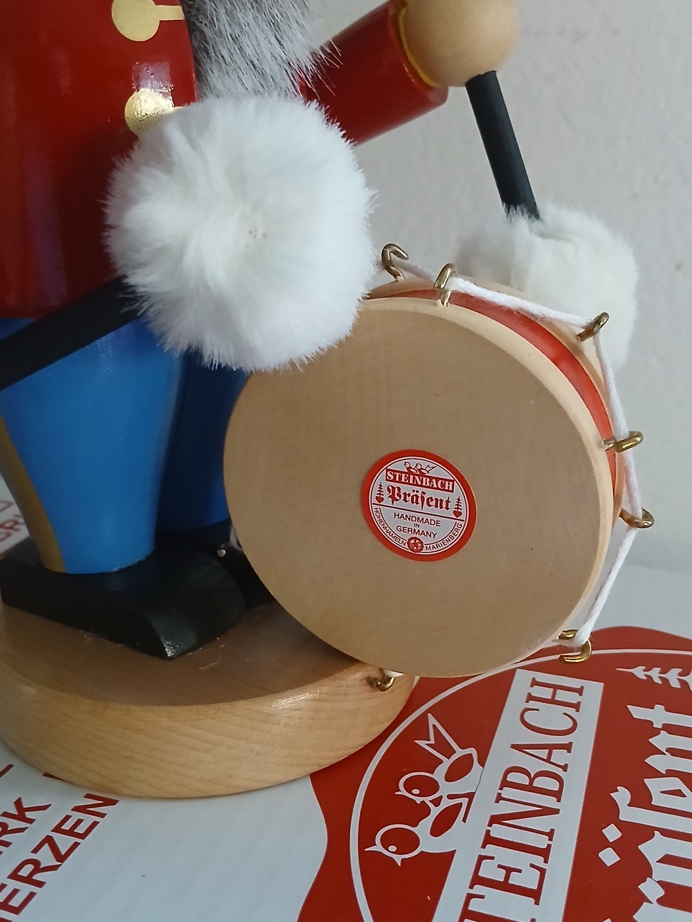 Vintage Steinbach Germany Wood Nutcracker Drummer Soldier Christmas + Box 10.5" - Picture 6 of 13